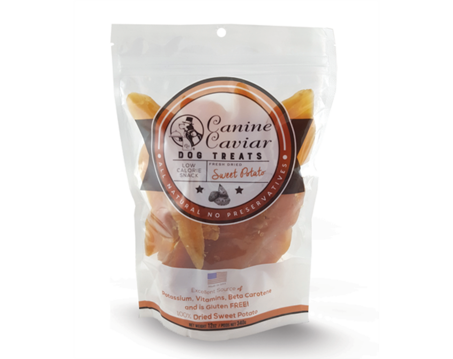 Canine Caviar Dried Sweet Potatoes, 12 oz/Case of 20
