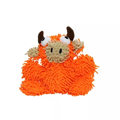 Mighty Jr Microfiber Ball Dog Toy – Durable Plush Squeaker – Orange