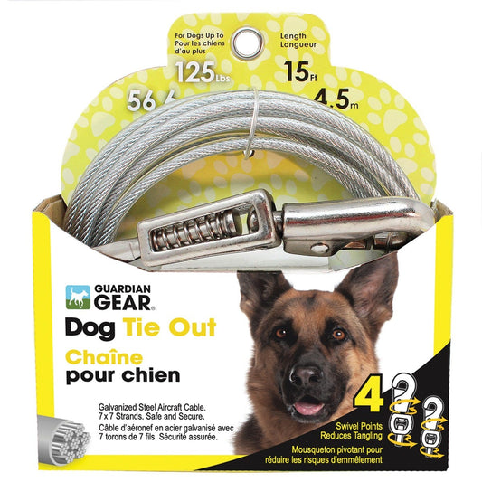 GG XL Dog Tie Out w Spring 15ft