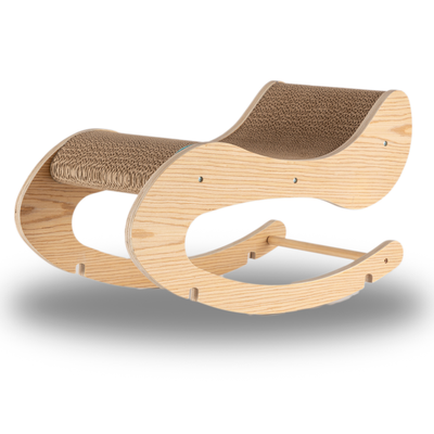 AeroMark Wooden Cat Rocking Chair – Detachable Swing Lounger & Scratcher