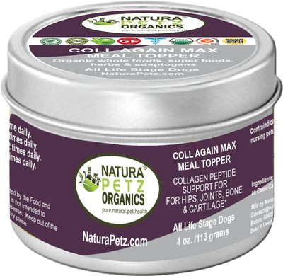 coll again max collagen peptidemeal topper hips joint bone dog meal topper