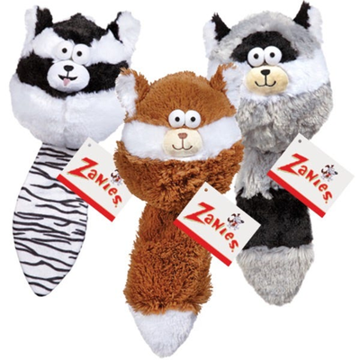 Pet Edge Funny Furry Fatty Raccoon Plush Dog Toy - Soft Raccoon Toy