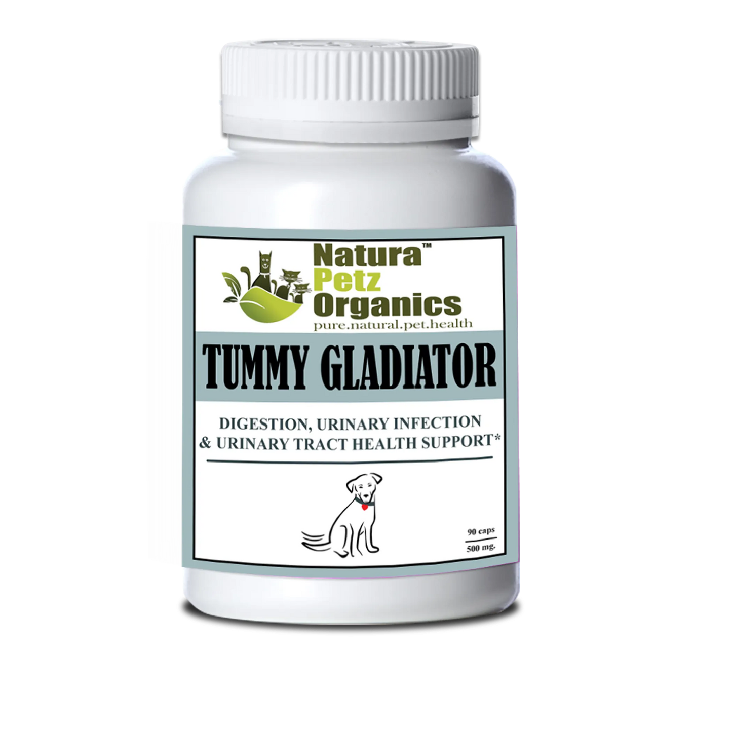 Tummy Gladiator - Digestion, Adjunctive Reflux & Urinary Tract for Dogs, 150 caps