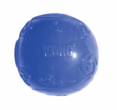 KONG Squeezz Ball - Durable TPR Rubber Squeaky Dog Fetch Toy