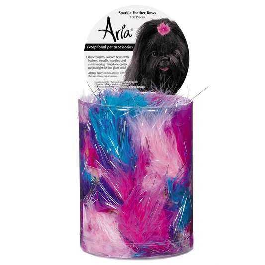 AR Sparkle Feather Bow Canister - 100Pc