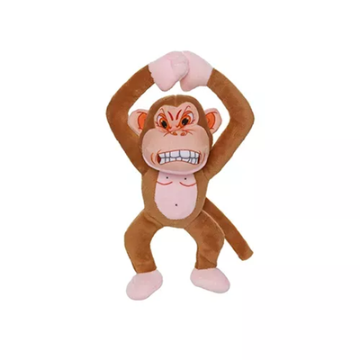 Mighty Jr Angry Animals Monkey Plush Dog Toy – Durable Interactive Toy