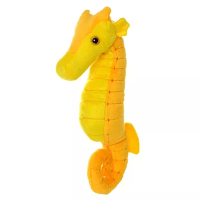 Mighty Ocean Seahorse Dog Toy – Large Yellow Plush Interactive Tug Toy