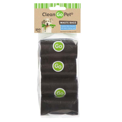 Clean Go Pet Replacement Waste Bags - 8 Pack Black Pet Cleanup Rolls