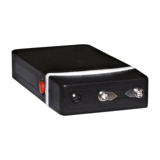 Fang Keychain Stun Gun and Flashlight with Battery Meter Black