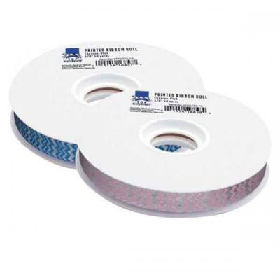 Top Performance Chevron Printed Satin Acetate Ribbon, Blue – 5/8" x 50yds