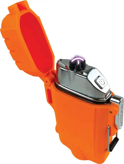 Survival Electric Arc Lighter with Flashlights, ORANGE
