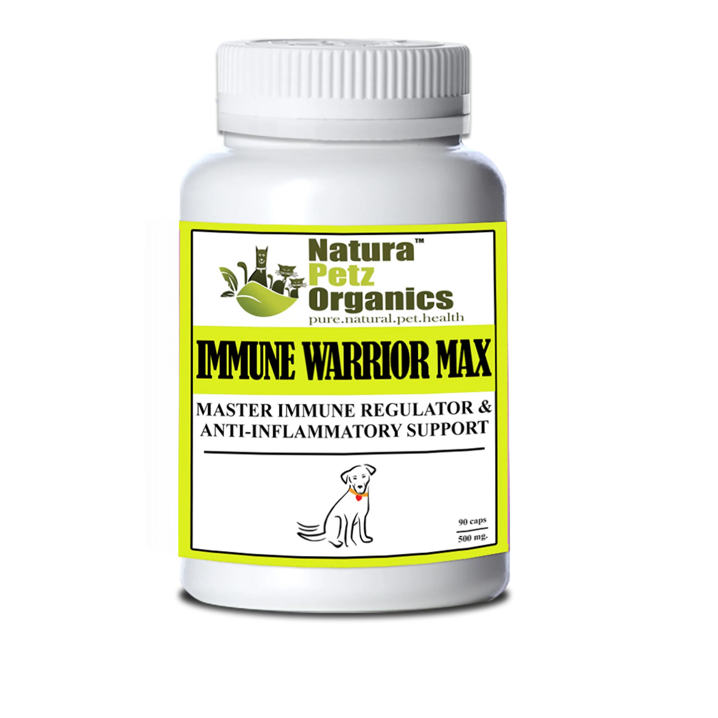 Immune Warrior Max Capsules Immune Regulator & Anti-Inflammatory, DOG 500 mg. - 90 caps