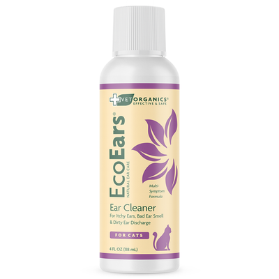 Vet Organics EcoEars Cat Ear Cleaner – Natural Infection Formula, 4oz
