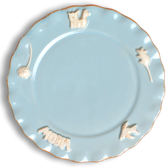 Cat Whisker Plate, Sky Blue