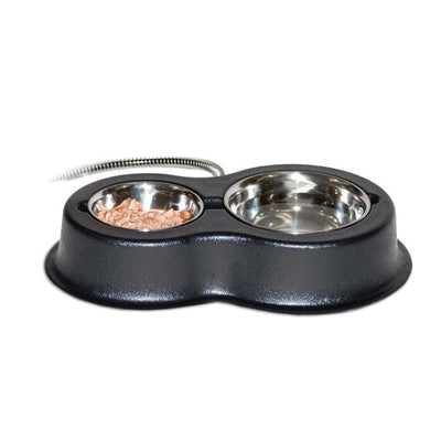 K&H Pet Products Thermo-Kitty Café - Heated Outdoor Cat Bowls, Black