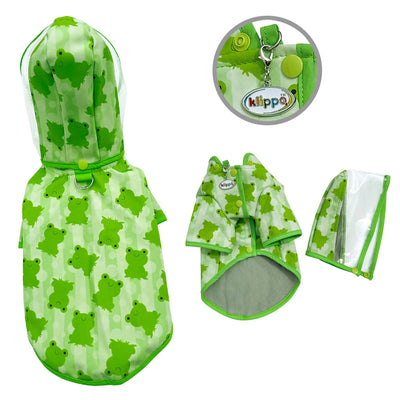 Klippo Froggy Raincoat – Fleece Lined Pet Coat with Detachable Hood