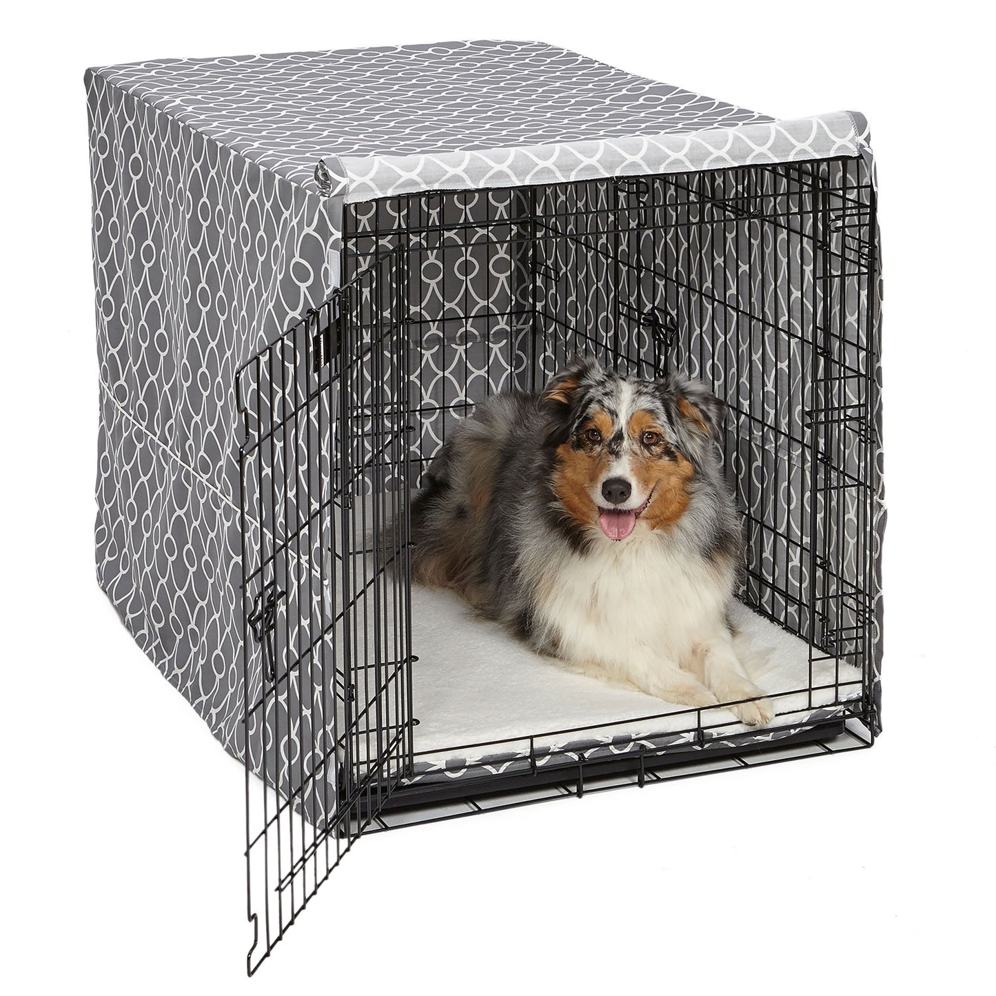 MidWest QuietTime Defender Dog Crate Cover – Gray Polyester, 24-inch