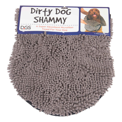 DGS Pet Products Dirty Dog Shammy – Microfiber Dog Towel, Grey