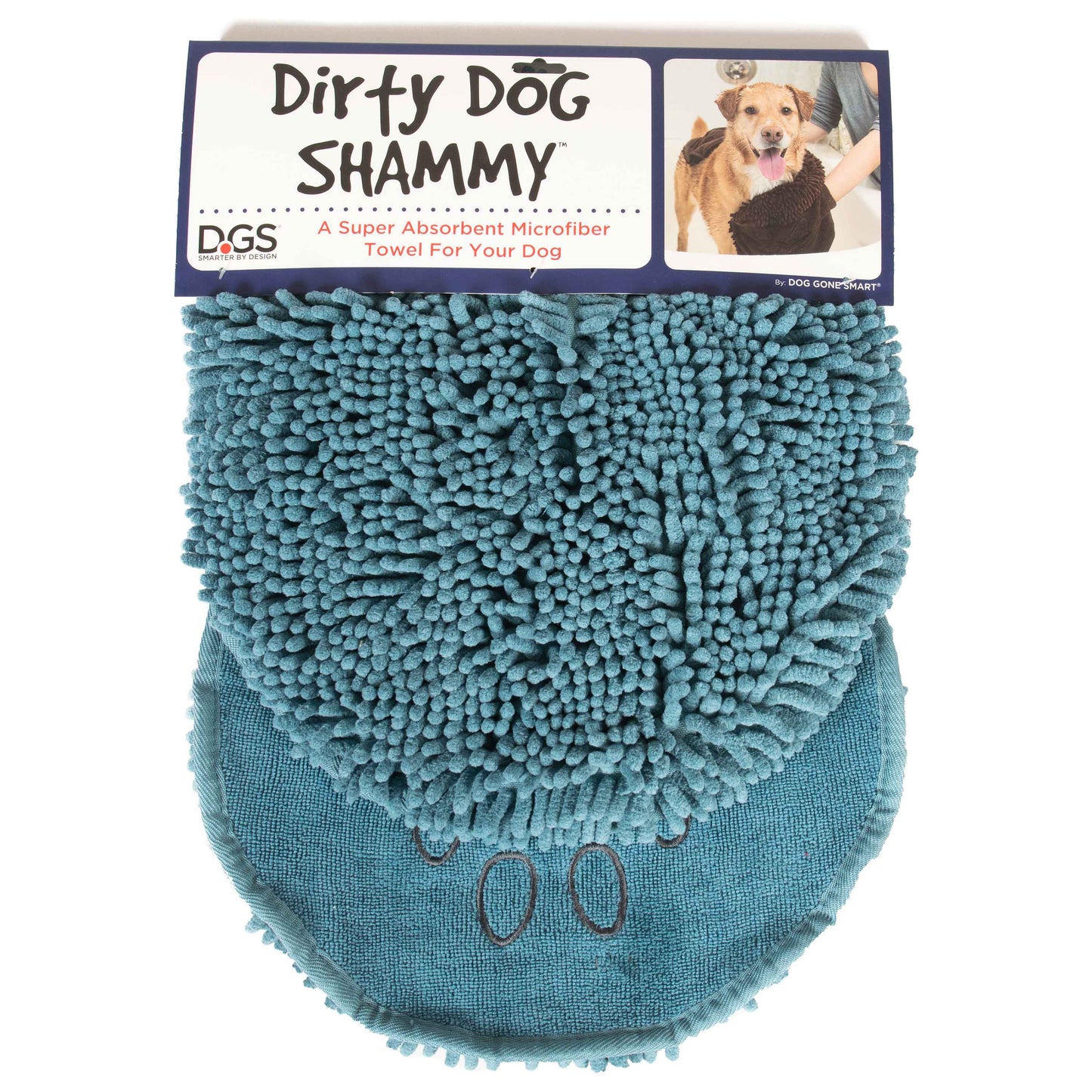 DGS Pet Products Dirty Dog Shammy – Microfiber Pet Towel, Pacific Blue