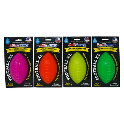 Ruff Dawg Football Dog Toy Assorted Colors - 6″ x 3″ x 3″