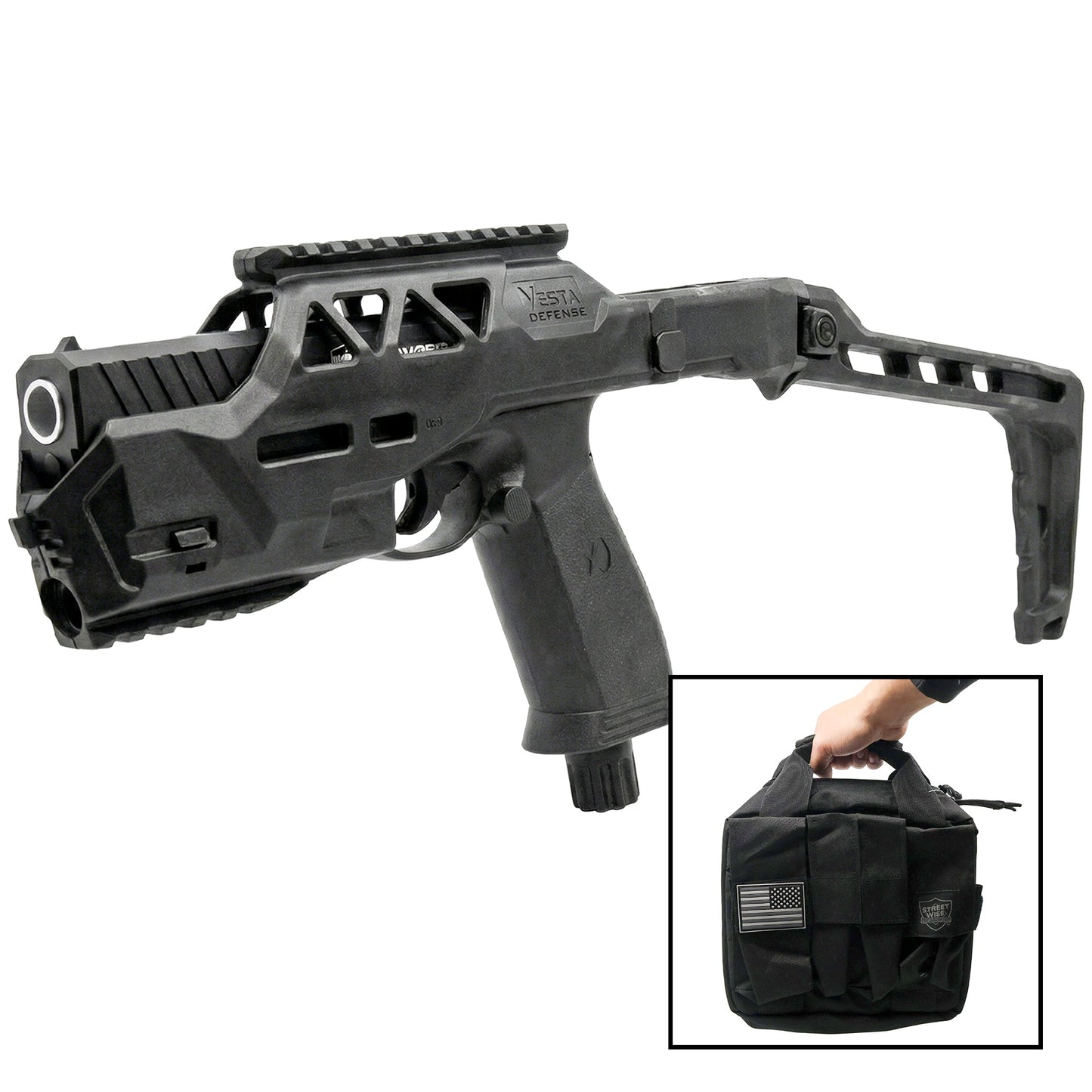 The Heat Pepper Launcher Folding Stock with Carrying Case (Launcher Not Included)
