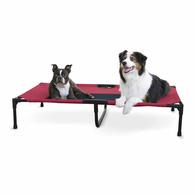 K&H Pet Products Elevated Dog Cot – Extra Large Red Mesh Pet Bed