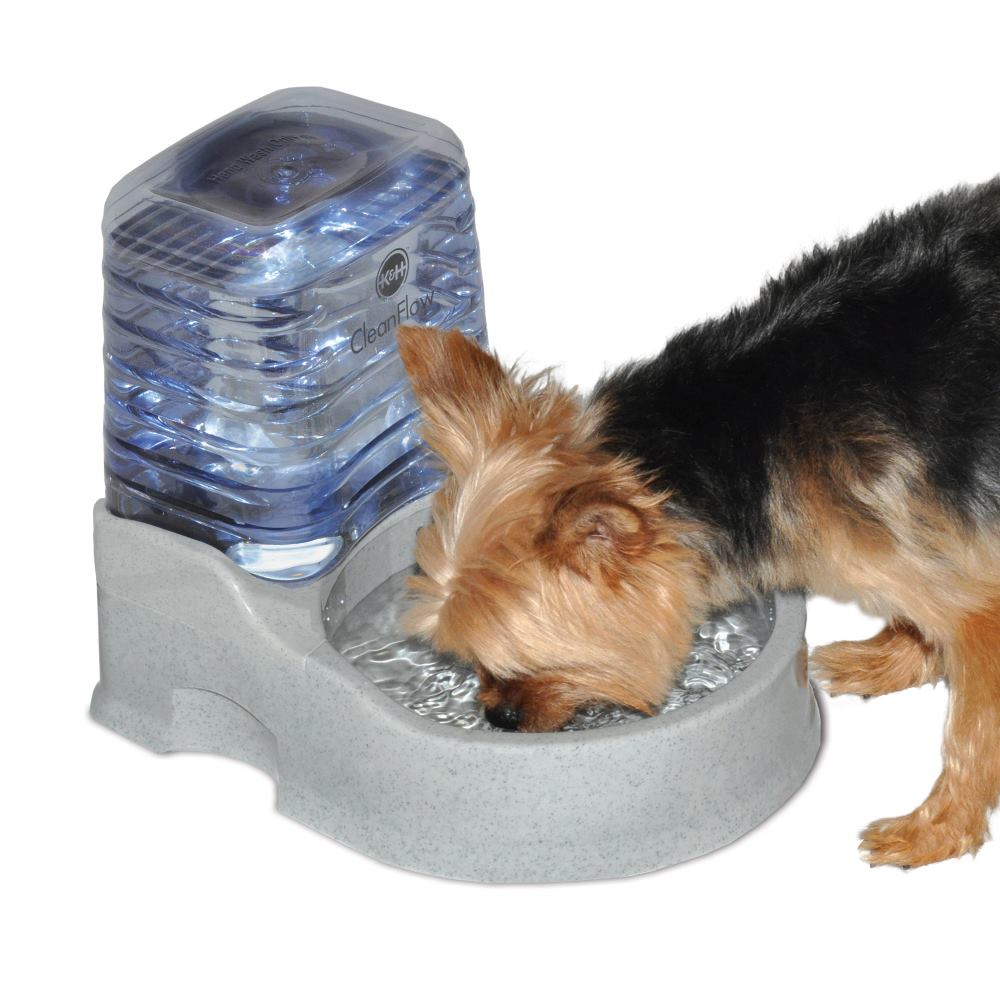 K&H Pet Products Clean Flow Water Filter Bowl with Reservoir - Beige