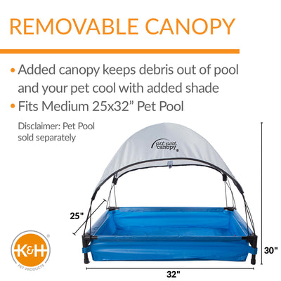 K&H Pet Products Pet Pool Canopy Medium Gray 25" x 32"