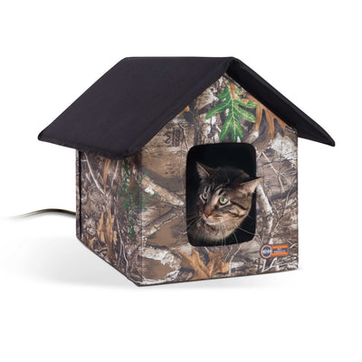 K&H Pet Products Heated Outdoor Kitty House – Realtree Camo Nylon