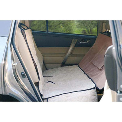K&H Pet Products Deluxe Car Seat Cover – Tan Quilted MicroSuede 54x58