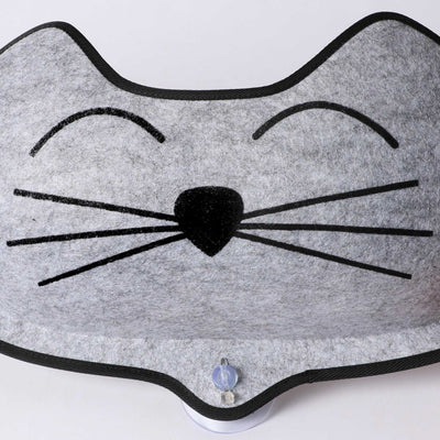 K&H Pet Products EZ Mount Kittyface Window Bed - Gray Polyester Cat Pod