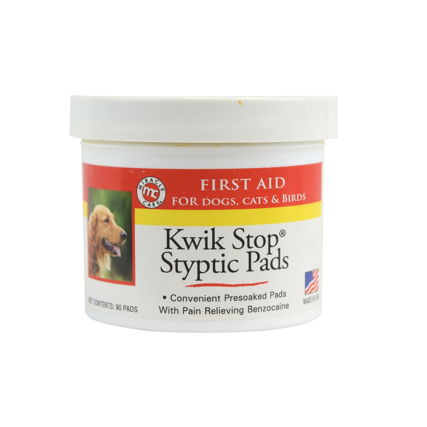 Miracle Care Kwik Stop Styptic Pads for Pets - 90 Count Bleeding Control