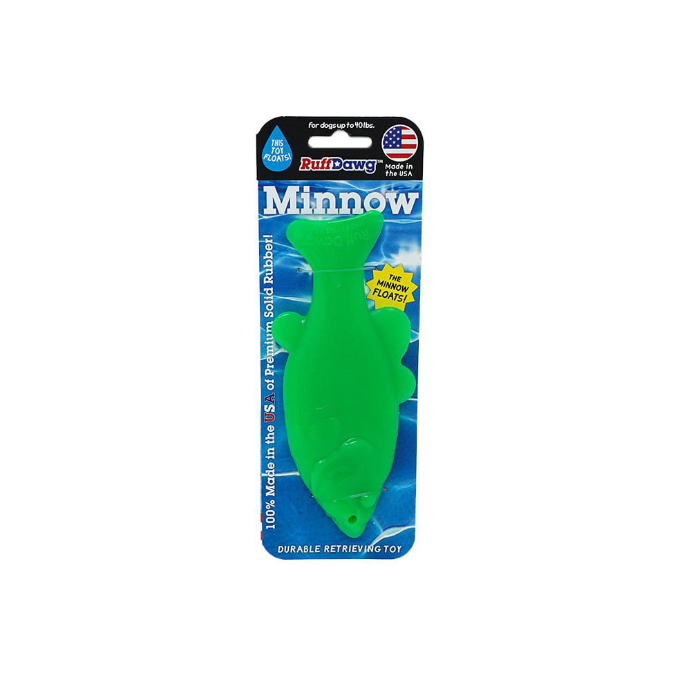 Ruff Dawg Minnow Floating Dog Toy – Scented Rubber Fetch Toy, 6-inch