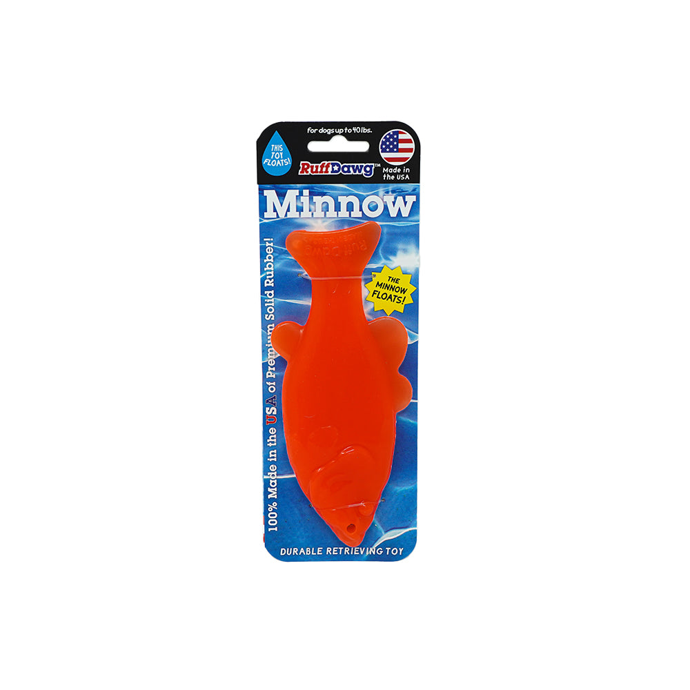 Ruff Dawg Minnow Floating Dog Toy – Scented Rubber Fetch Toy, 6-inch