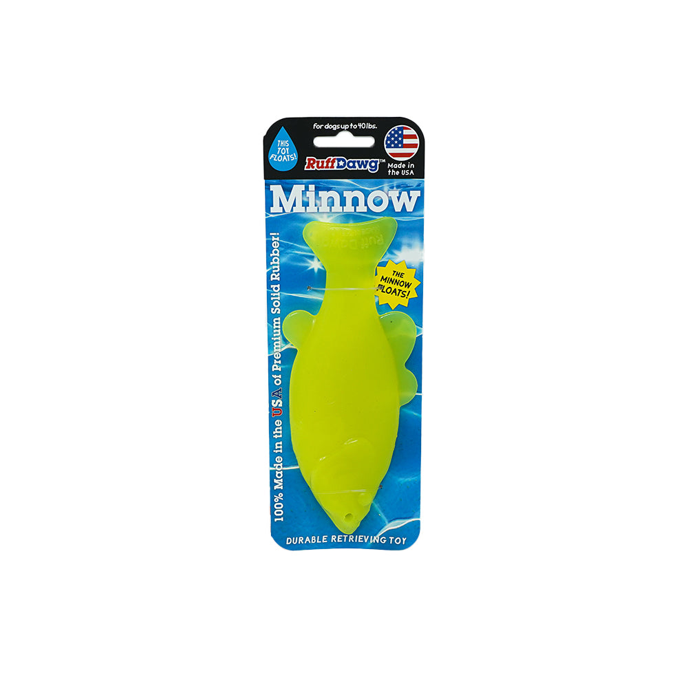 Ruff Dawg Minnow Floating Dog Toy – Scented Rubber Fetch Toy, 6-inch