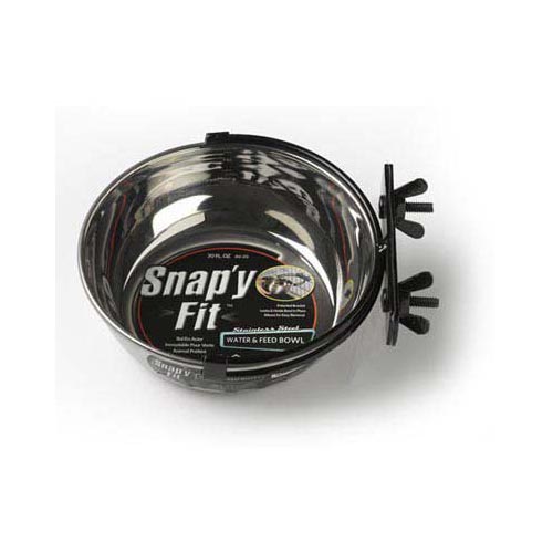 Midwest Stainless Steel Snap'y Fit Water and Feed Bowl - 20 oz, 6"