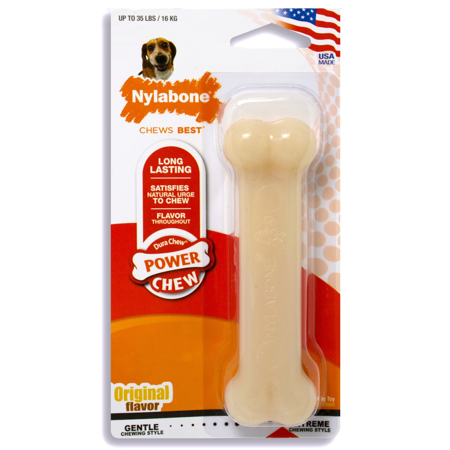 Nylabone Power Chew Original Dog Toy - Durable Nylon Bone for Wolf Size