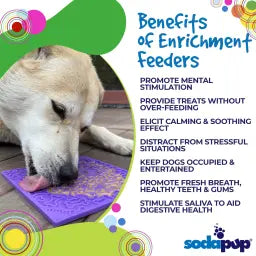 SodaPup Bones Design Dog Enrichment Lick Mat – Purple Silicone Mat