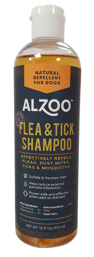 ALZOO Plant-Based All Natural Pest Dog Shampoo - 12oz Bottle