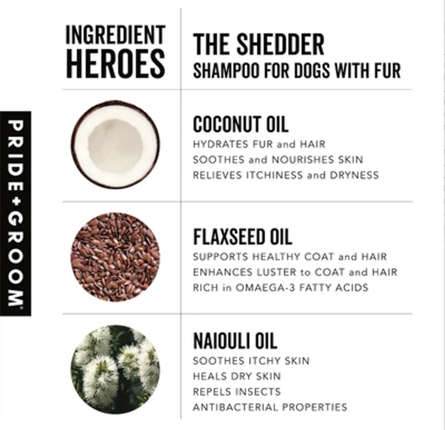 PRIDE+GROOM The Shedder Dog Shampoo – Moisturizing Fur Formula, 16oz