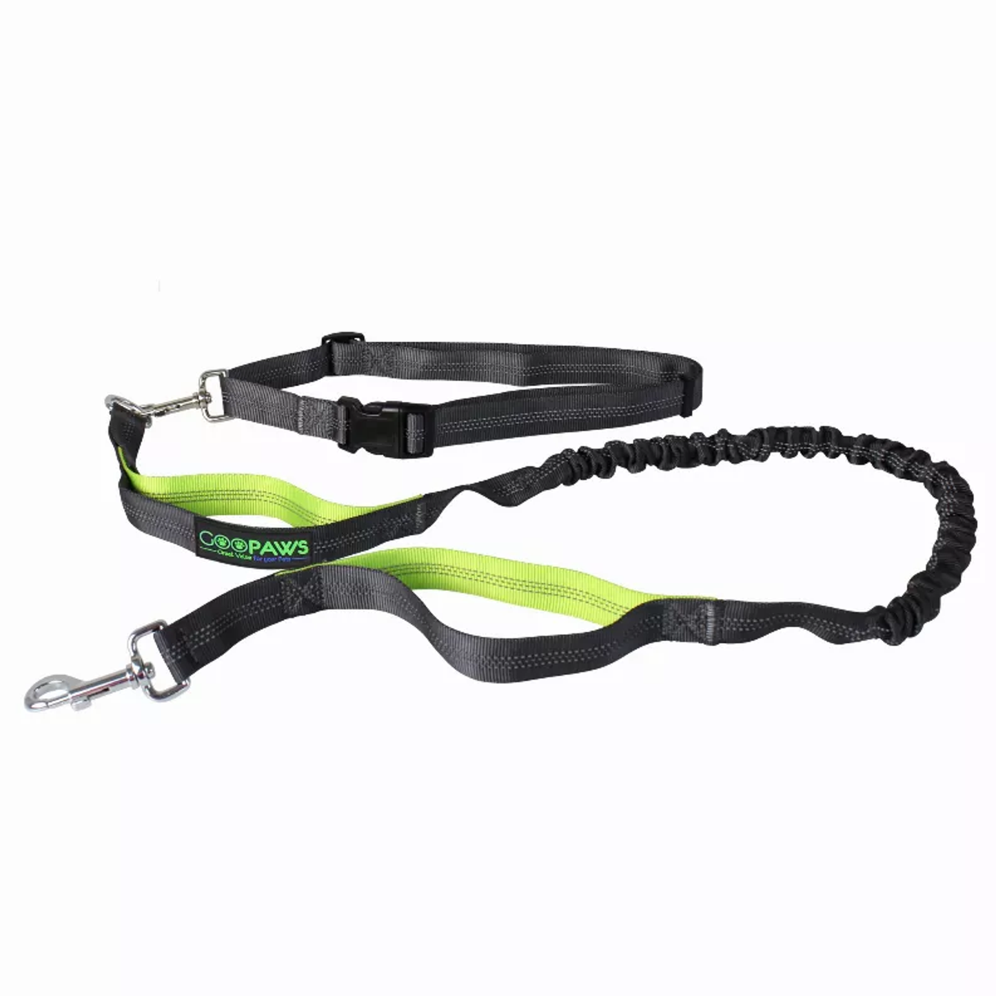 JESPET Hands Free Dog Leash – Reflective Bungee Leash for Running, Grey