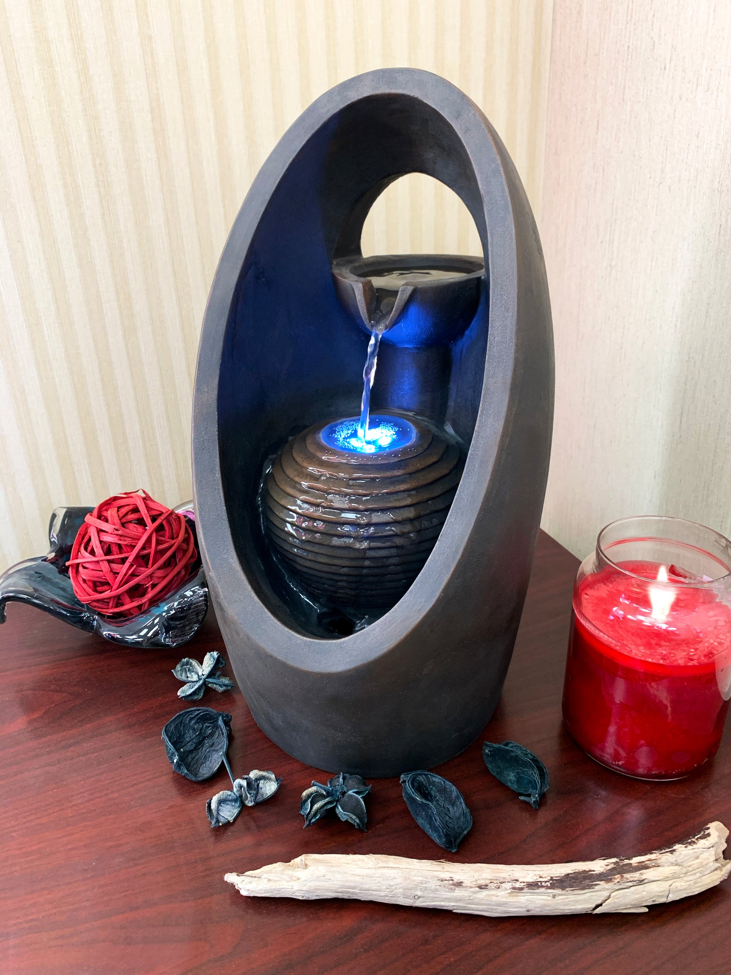 Danner Manufacturing Harmony Meditation Fountain | Zen Tabletop LED Water