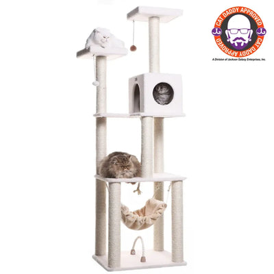 Armarkat B7301 Classic Ivory Cat Tree – 4-Level Wood Tower with Rope