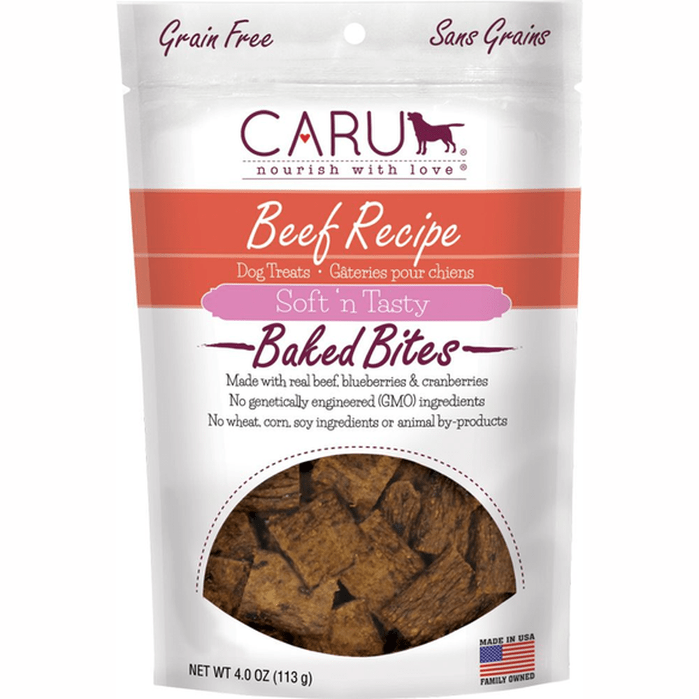 CARU Soft 'n Tasty Beef Recipe Bites for Dogs, 4 oz (Case of 12)