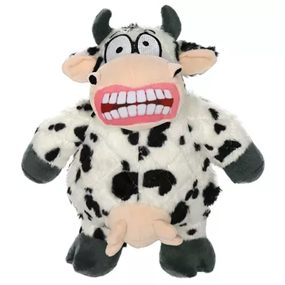 Mighty Angry Animals Cow Plush Dog Toy – Durable Tug & Water Toy