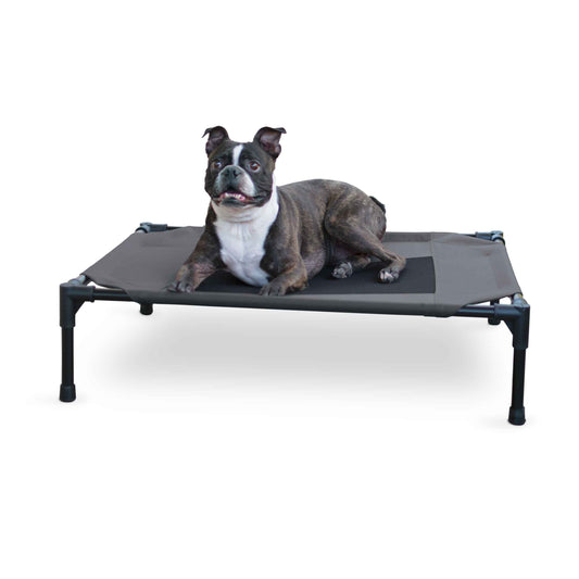 K&H Pet Products Original Pet Cot Elevated Pet Bed Medium Charcoal/Black