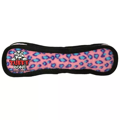 Tuffy Ultimate Bone Durable Dog Toy – Pink Leopard Print – Large