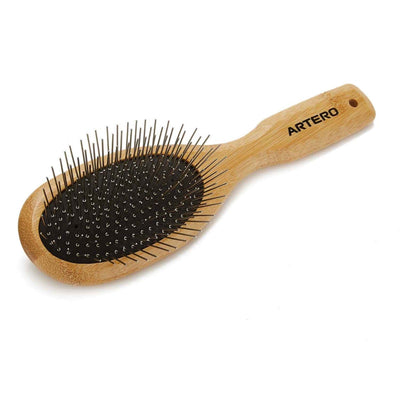 Artero Nature Collection large pin brush with bamboo handle and black cushion pad.