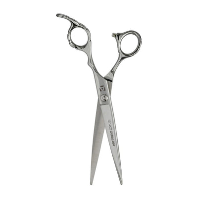 ART One Straight Shears 8In, made of Japanese 440C steel with a balanced offset handle.