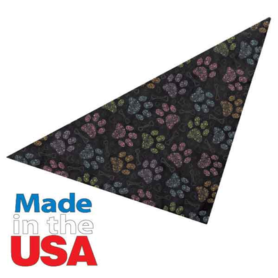 Top Performance Colorful Paws Dog Bandana – 22x22 Cotton Poly Blend